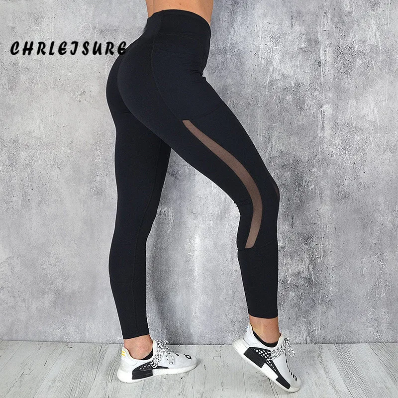 Женские леггинсы с высокой талией CHRLEISURE повседневные облегающие дышащие из