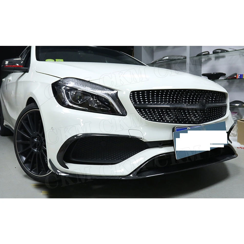 Передний спойлер из углеродного волокна для Benz A Class W176 A200 A250 A45 AMG 2016 UP