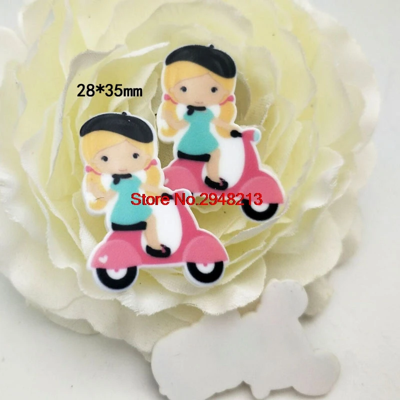 

1.2inch Hot sale Cartoon Girl Flatback Resin planar for DIY Home Decoration Accessories 50pcs RET1443