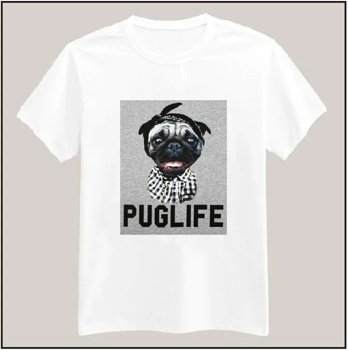 Модная женская футболка Pug Life собака милый хипстер с принтом белые повседневные