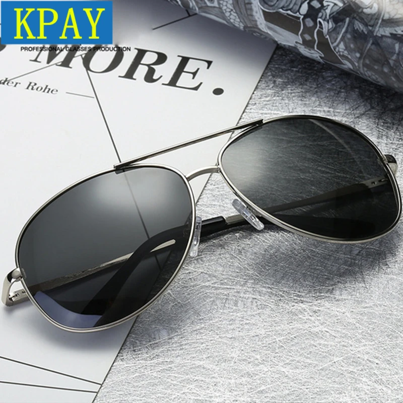 

KPAY Frog Aviation Metal Frame Oversized Spring Leg Alloy Men Sunglasses Polarized Brand Design Pilot Male Sun Glasses Driving