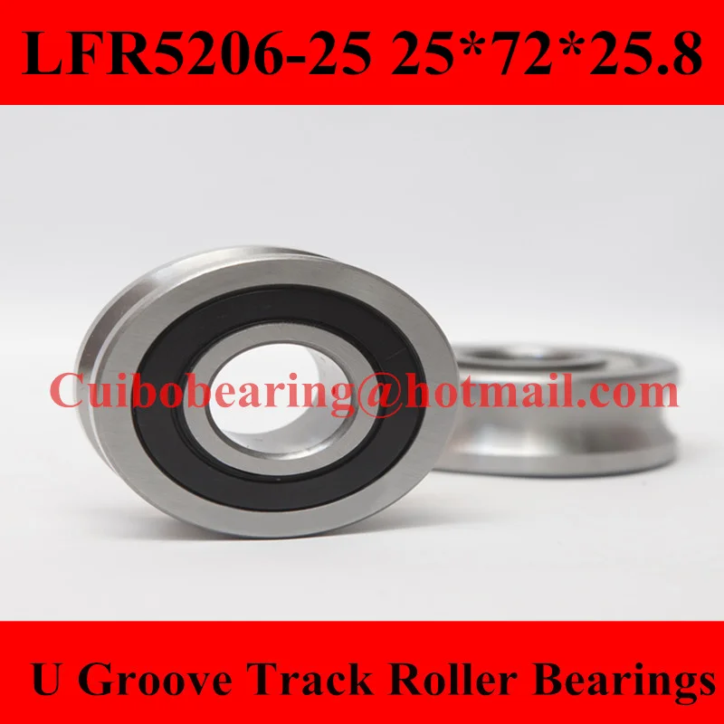 

LFR5206-25 NPP Groove Track Roller Bearings LFR5206 (Rubber Seals) size:25*72*25.8mm