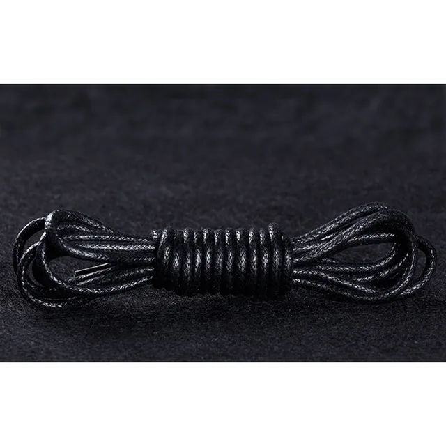 black 1 пара кожаные шнурки вощенный шнур повседневная обувь кружевная веревка тонкая английская коричневая хлопковая и льняные туфли кружево Z031 - Цвет: black