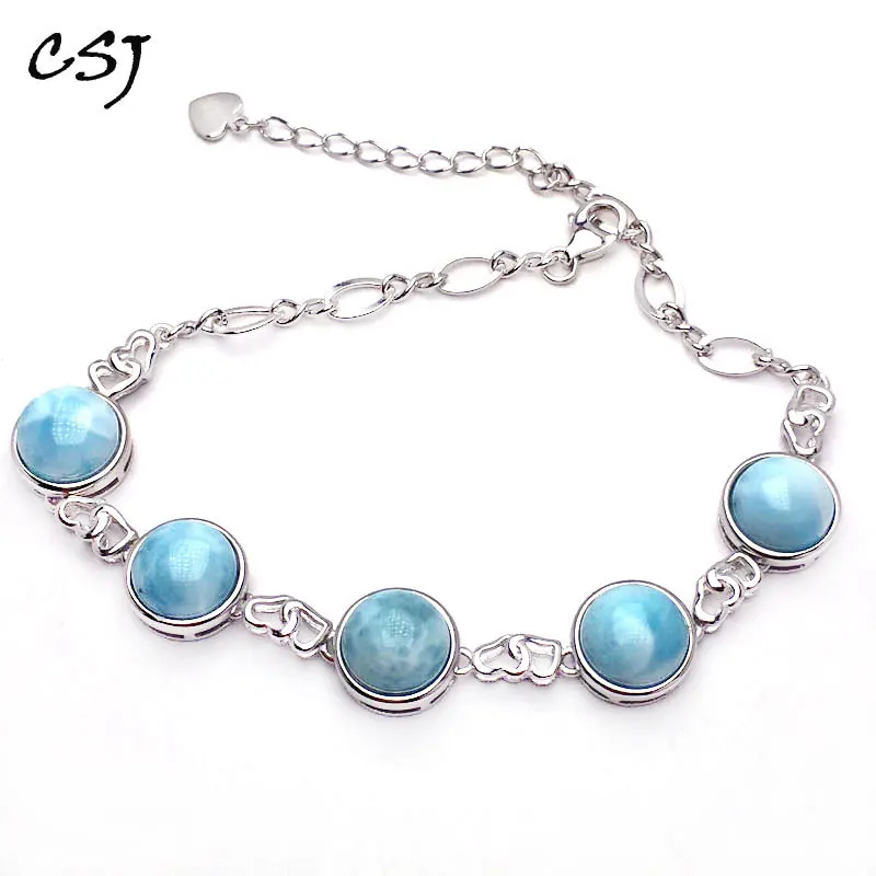 Женский браслет из ларимара CSJ серебра 925 пробы с ларимаром | Украшения и