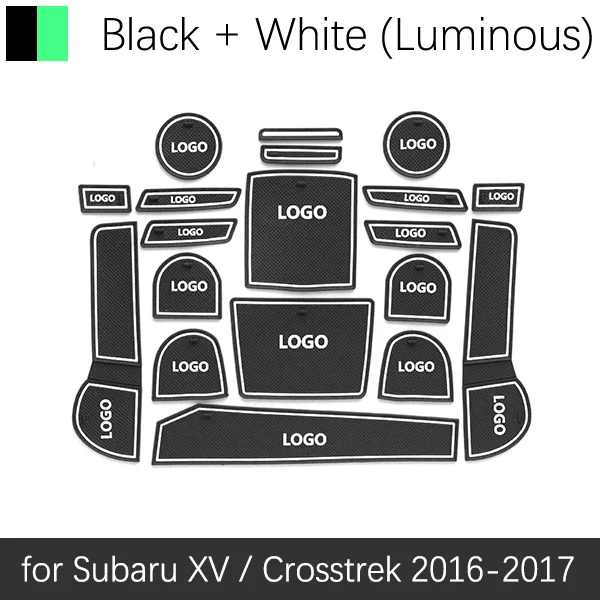Противоскользящими резиновыми затворный слот коврик для Subaru XV Crosstrek Legacy Outback Forester автомобильные аксессуары наклейки - Название цвета: White XV 16-17
