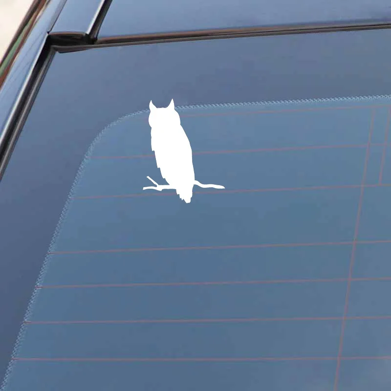 

YJZT 11.1CM*14.1CM Personalized Owl Branch Silhouette Vinyl Black/Silver Car Sticker C22-0917