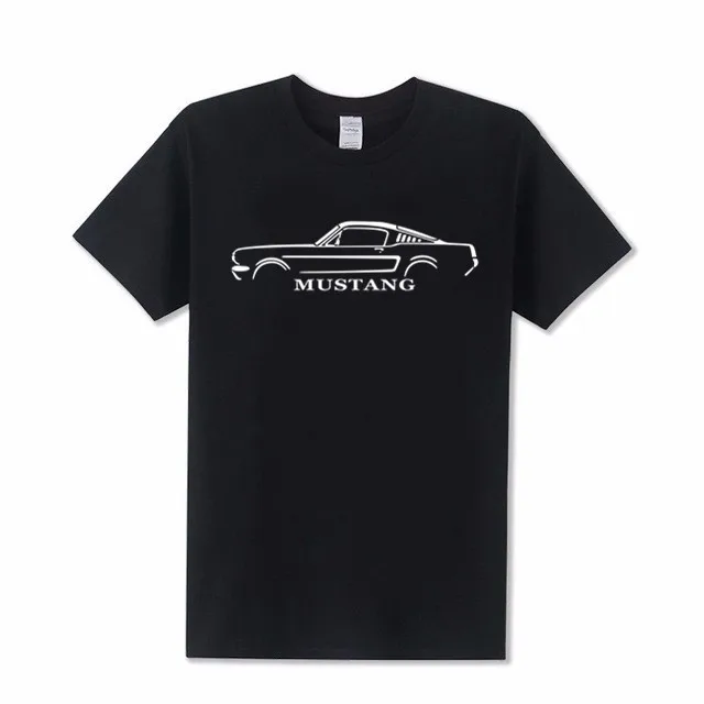 Футболка мужская в полоску модный топ с принтом Ford Mustang на лето|Мужские футболки| |
