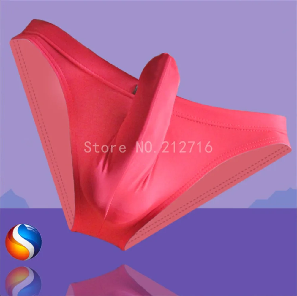 Сексуальное мужское белье для пениса уютное Шелковистое бикини с рукавом