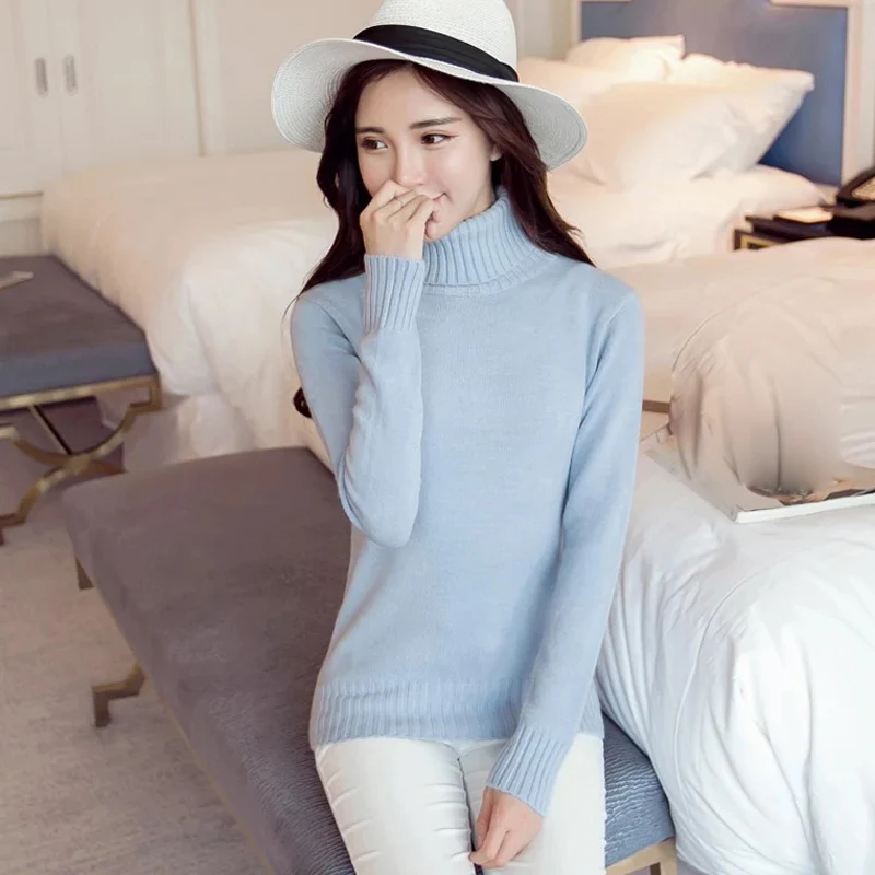 OHRYIYIE Women Turtleneck Winter Sweater Ladies Knitted Warm Sweaters And Pullovers Female Tricot Jumper Pull Femme Tops | Женская