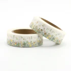 1 шт. цветная фольга растения и цветочные васи ленты DIY украшения Скрапбукинг планировщик Маскировочная лента Kawaii Канцелярские Клейкие Ленты