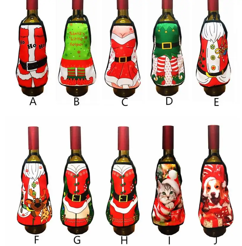 

Mini Wine Bottle Apron Cover Birthday Wedding Anniversary Christmas Funny Gift Idea For Dinner BBQ Festive Holiday bar Decor