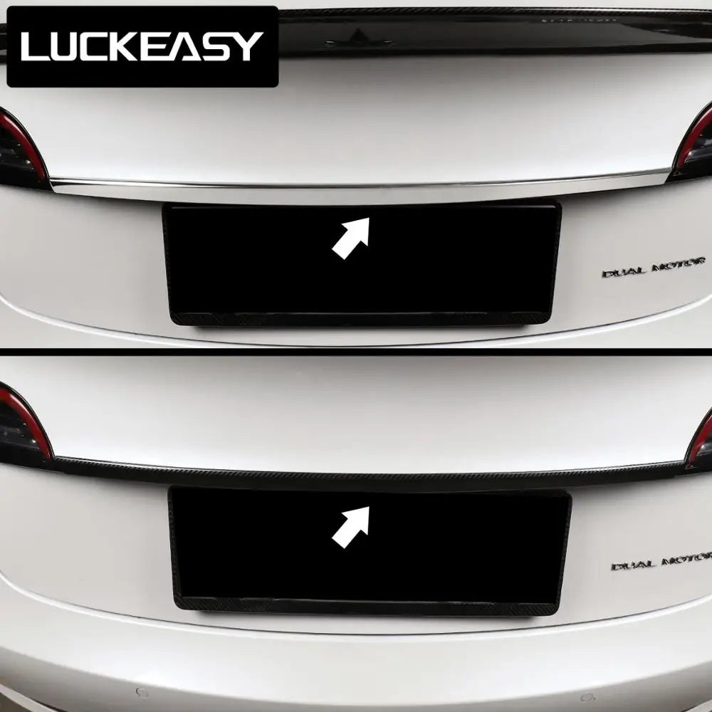 LUCKEASY автомобиль из нержавеющей стали отделка хвоста для Tesla модель 3- хвост ворота Отделка 1 компл