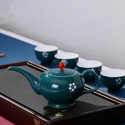 

Japanese-style ceramic personality cherry pot Kung Fu tea teapot cups simple home hand-painted large teapot single pot