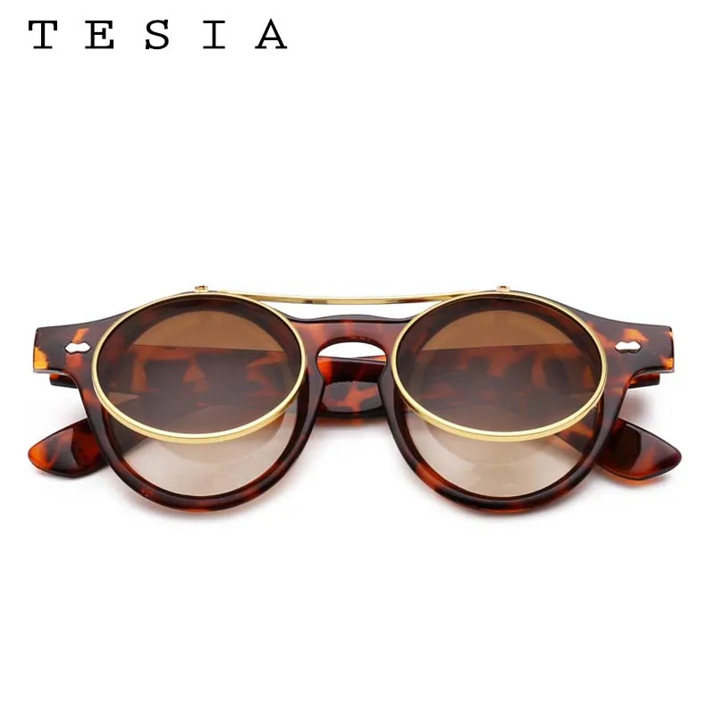 Солнцезащитные очки унисекс винтажные с откидной крышкой в стиле панк размеры S