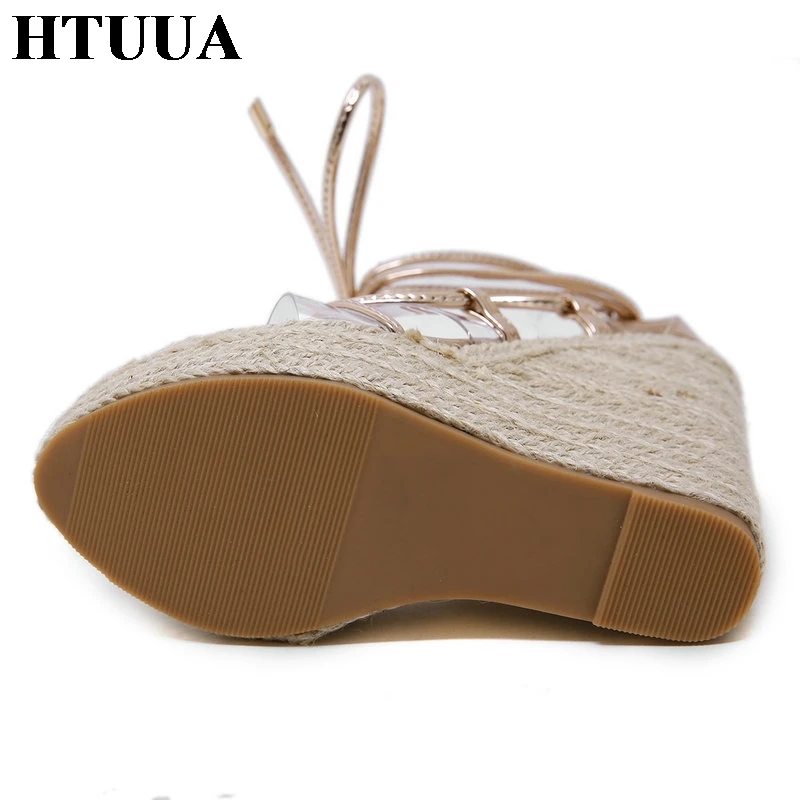 HTUUA/2019 модные летние женские босоножки на платформе пикантные сандалии