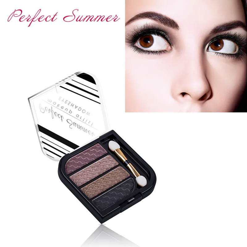 4 цвета Тени для век Макияж Палитра супер тени с блестками наборы высокое