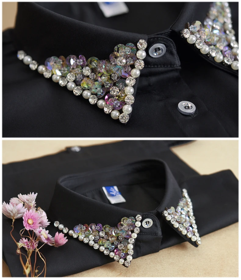 Vintage Detachable Collar False Lapel Blouse Cotton high Korean fake collar wide sweater shirt decoration |