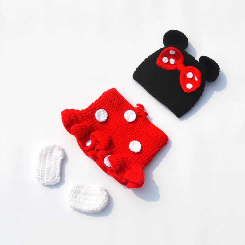 Трикотажная Шапочка и юбка для новорожденных с Минни|baby knitted beanies|crochet outfitphotography