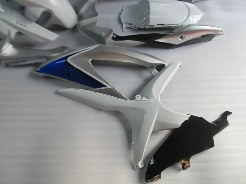Набор обтекателей для литья под давлением GSXR600 750 K8 08 09 GSXR 600 GSXR750 2008 2009 ABS белый