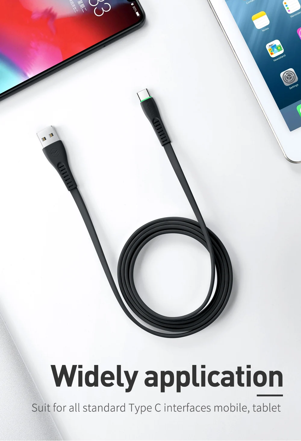 Mcdodo usb type-C кабель 3A быстрая зарядка QC3.0 для samsung S10 huawei xiaomi redmi note 7 Pro зарядное устройство для телефона светодиодный USB C кабель для передачи данных