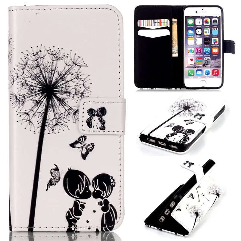 Кожаный чехол для телефона, женский кошелек, сумка для apple iPhone 5, 5S, SE, 6, 6s Plus, слот для карт, чехол-книжка, Магнитный Флип, Fundas, Бабочка, D10Z