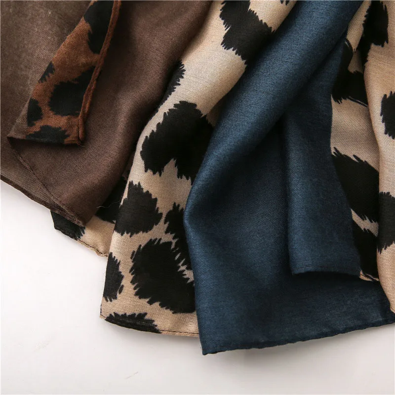 Модный хиджаб шарф женский леопардовый принт шаль платок зимний шейный платки