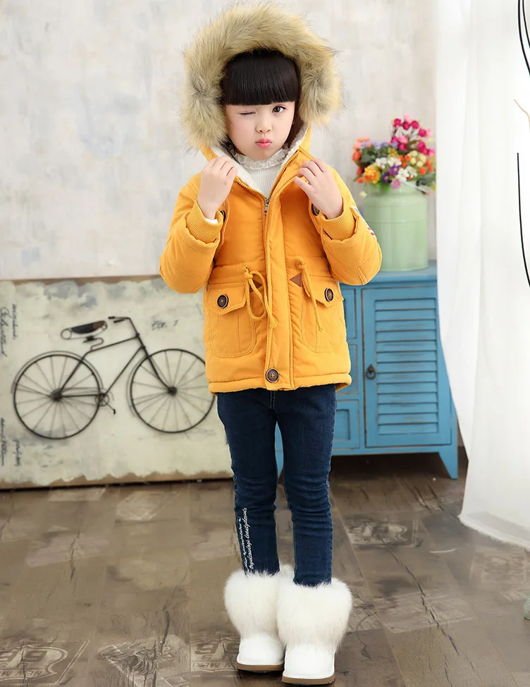 New Children Winter Clothing Coats Boys Girls Warm Jackets Park Hooded Slim Kids Outerwear Clothes Costumes Boys Windproof Coat