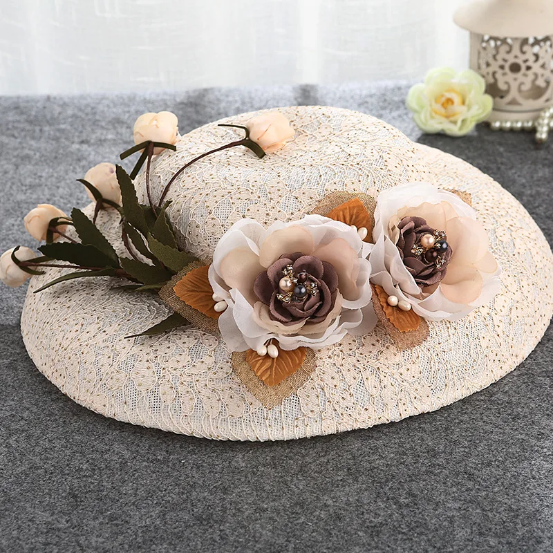 Новые винтажные Свадебные шапки и вуалетки цвета шампанского опт ZH007|bridal hats|vintage