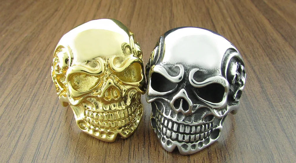 Кольцо с головой черепа из нержавеющей стали 316L|ring jewelry|skull ring316l stainless steel |