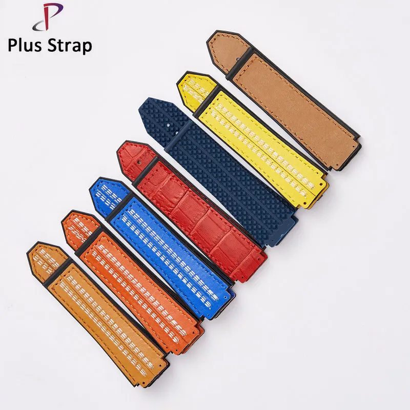 Ремешок высокого качества 25 мм из натуральной кожи ремешок для часов Hublot HUB Big Bang