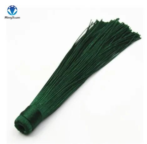 dark green 10 шт./лот, 12 см, смешанные, хлопковые, шелковые кисточки, серьги, шарм, подвеска, сатиновые кисточки для рукоделия, изготовления ювелирных изделий, материалы - Цвет: dark green
