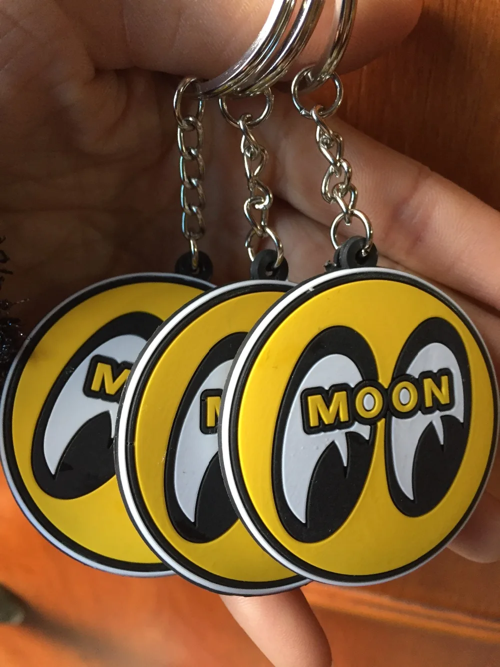 20 шт./лот mooneyes moon брелок в виде глаза Двусторонняя цепочка для ключей оптовая