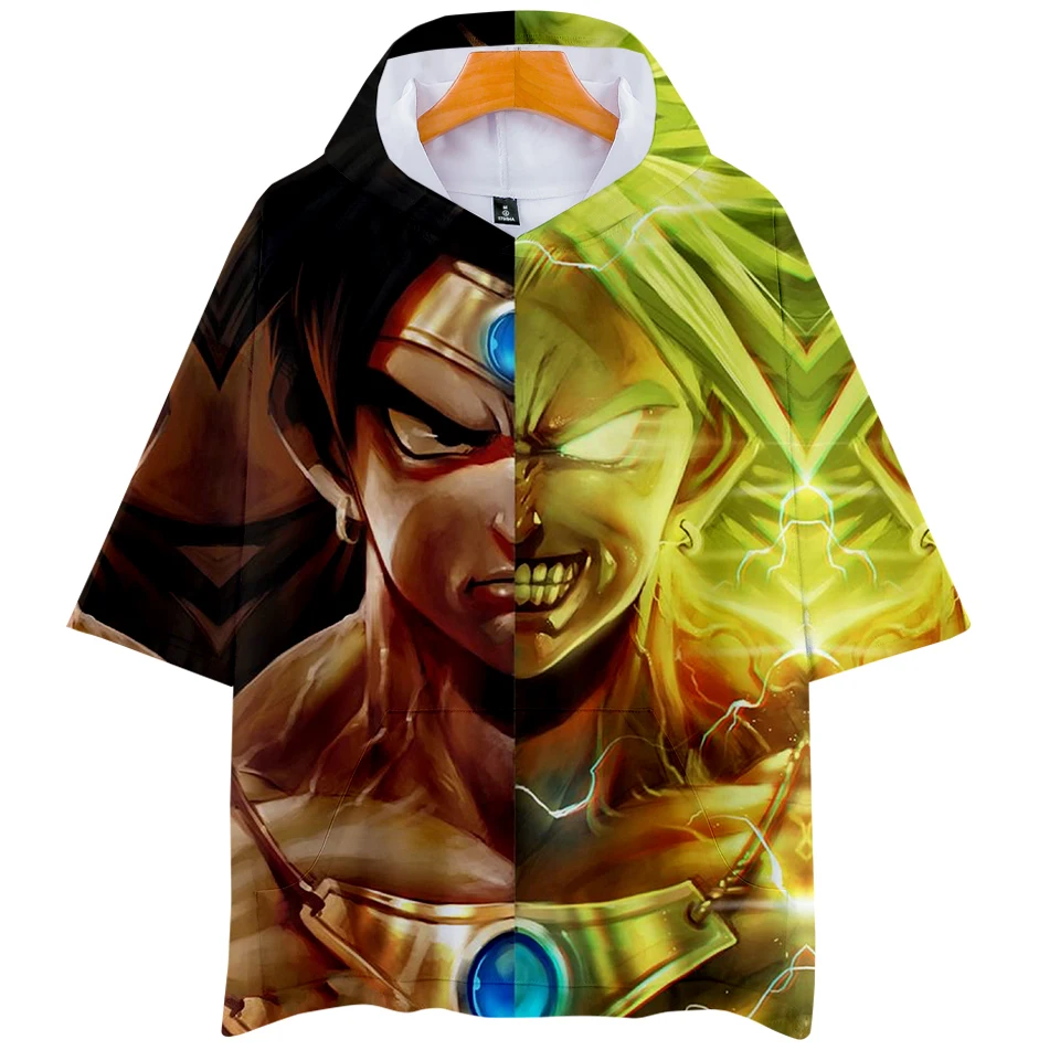 Dragon Ball 3D футболка с капюшоном Harajuku короткий рукав японская Футболка мужская футболка homme летняя футболка аниме хип хоп 3D одежда