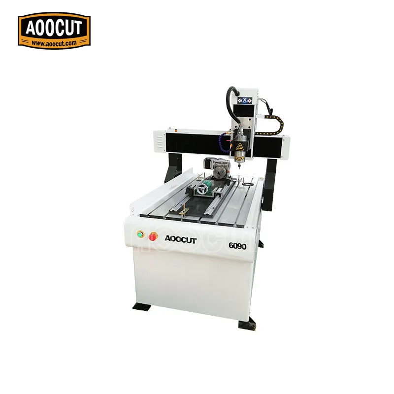 Стандартный размер aoocut мини настольный ЧПУ маршрутизатор 9060 3d 6090 4 оси