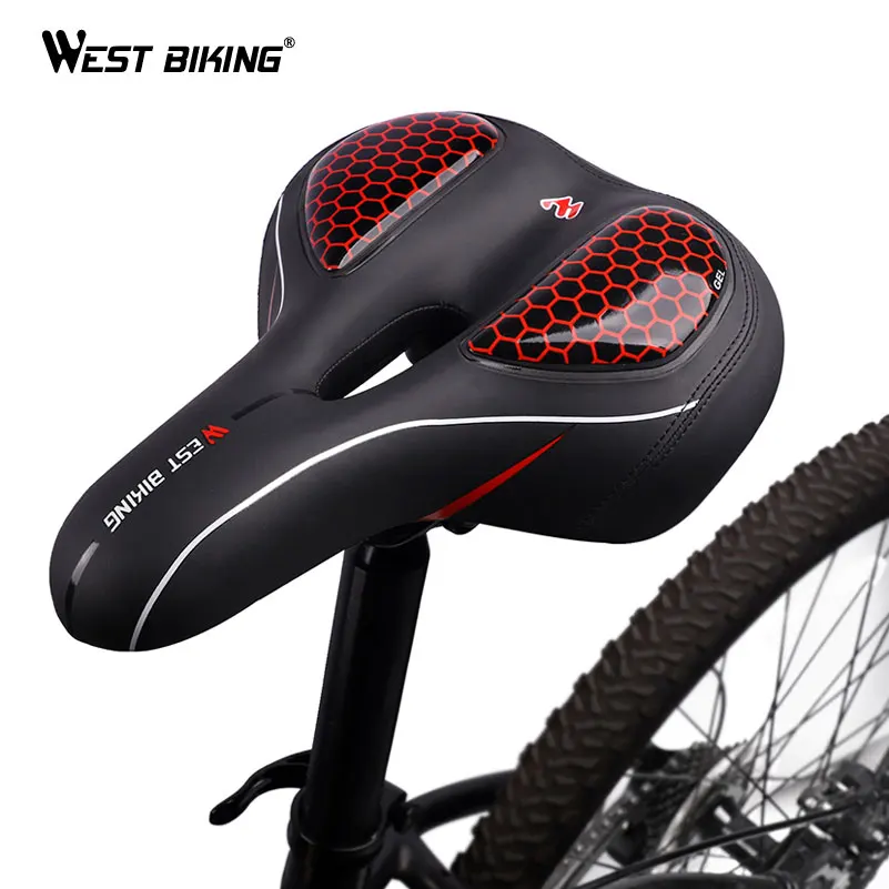 WEST BIKING велосипедное седло с задним фонарем широкая подушка для горного