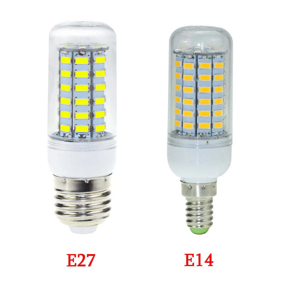 Super LED Bulb E27 E14 220V SMD 5730 LED Lamp 24 36 48 56 69leds AC 230V 5730SMD LED Corn Bulb light Chandelier AC200-240V