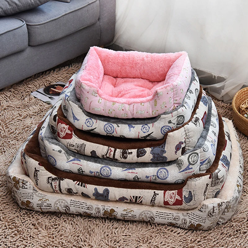Мягкие кровати для собак теплый флисовый домик домашних питомцев диван