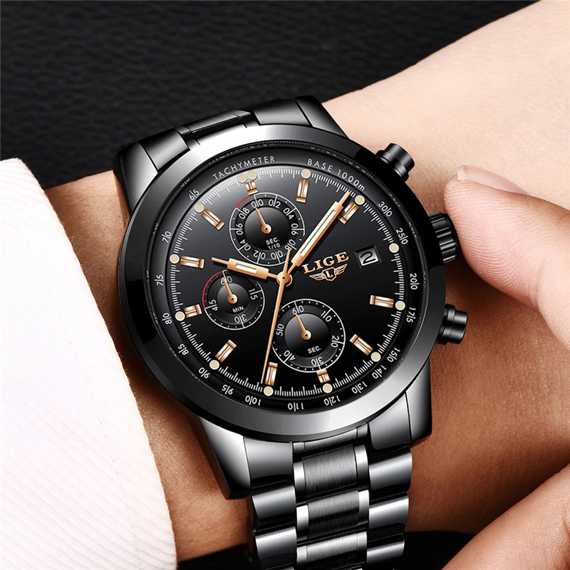 Мужские часы Relojes LIGE брендовые Роскошные Военные Спортивные Светящиеся Наручные