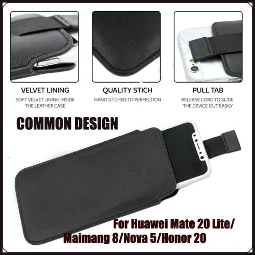 

Casteel PU Leather Case For Huawei Mate 30 Lite Maimang 8 Nova 5 Honor 20 Pro Lite Pull Tab Sleeve Pouch Bag Case Cover