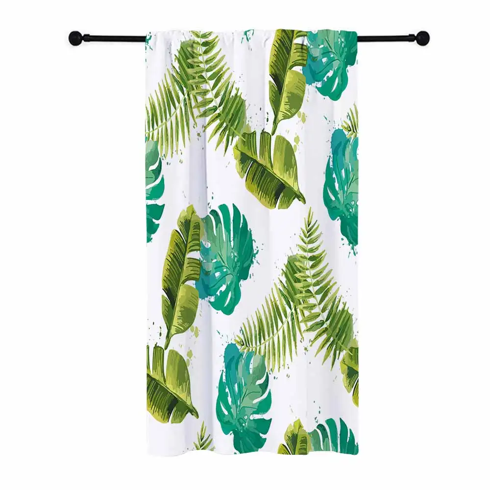 Style A - 1pcs Miracille тропические листья цифровая печать окна шторы затемненные атласные s зеленые растения драпировка для гостиной - Цвет: Style A - 1pcs