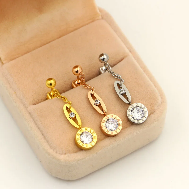 Длинные Стильные серьги Martick в форме лезвия круглые подвески с римскими цифрами и