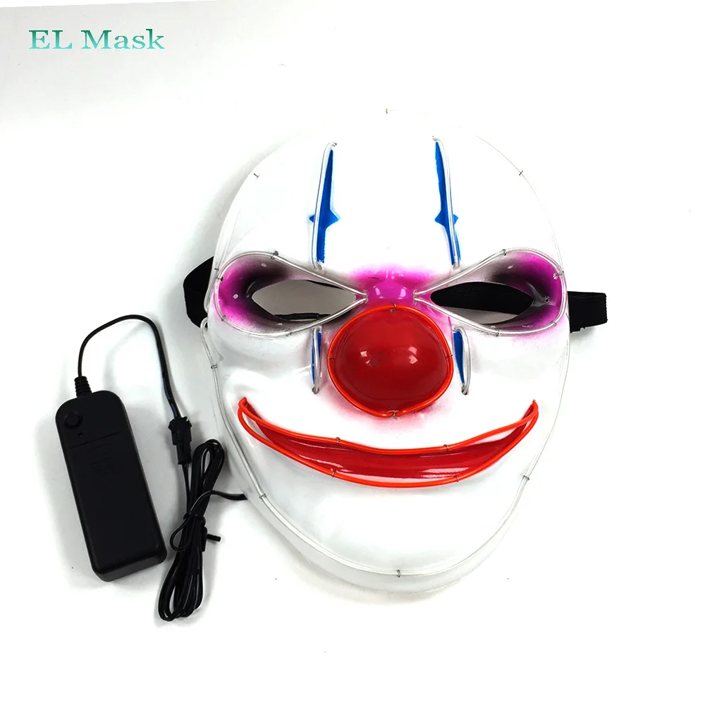 Светодиодный светильник GZYUCHAO EL, светящаяся маска EL Joker для костюма, Хэллоуина, Рейв, косплей, вечерние, рождественские