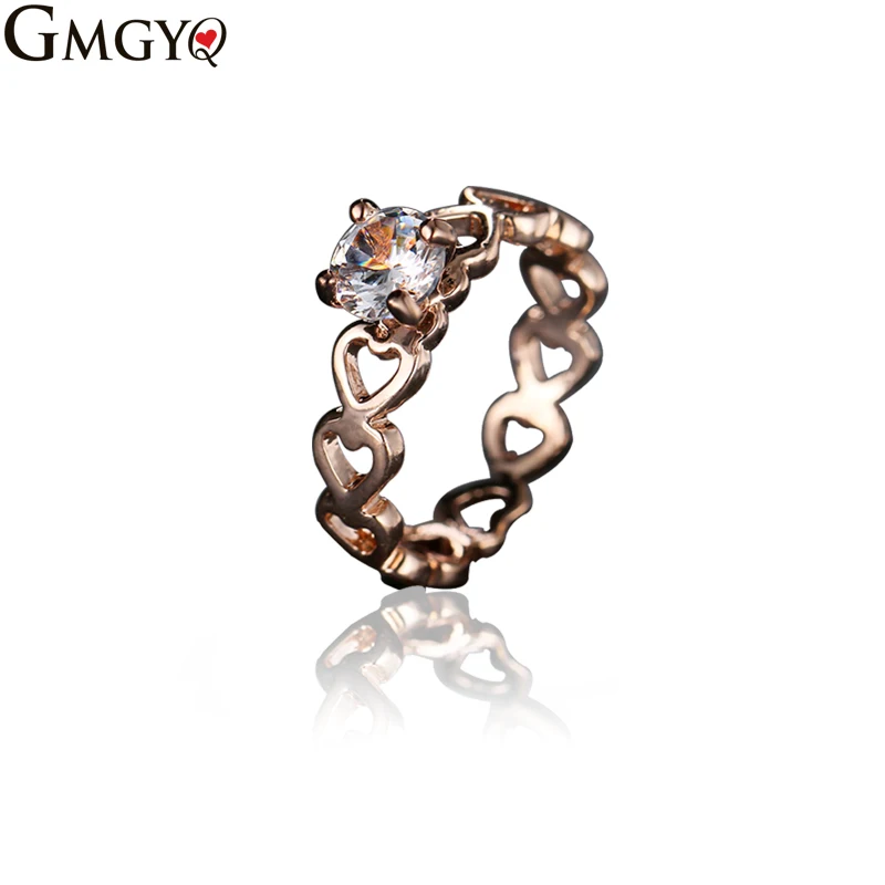 GMGYQ как правило западное модное розовое золото AAA круглое Открытое кольцо с