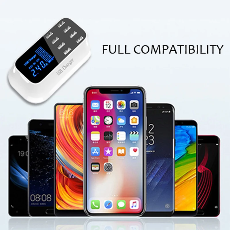 Быстрая зарядка USB зарядное устройство для iPhone Xiaomi Samsung планшетный ПК 8 портовый