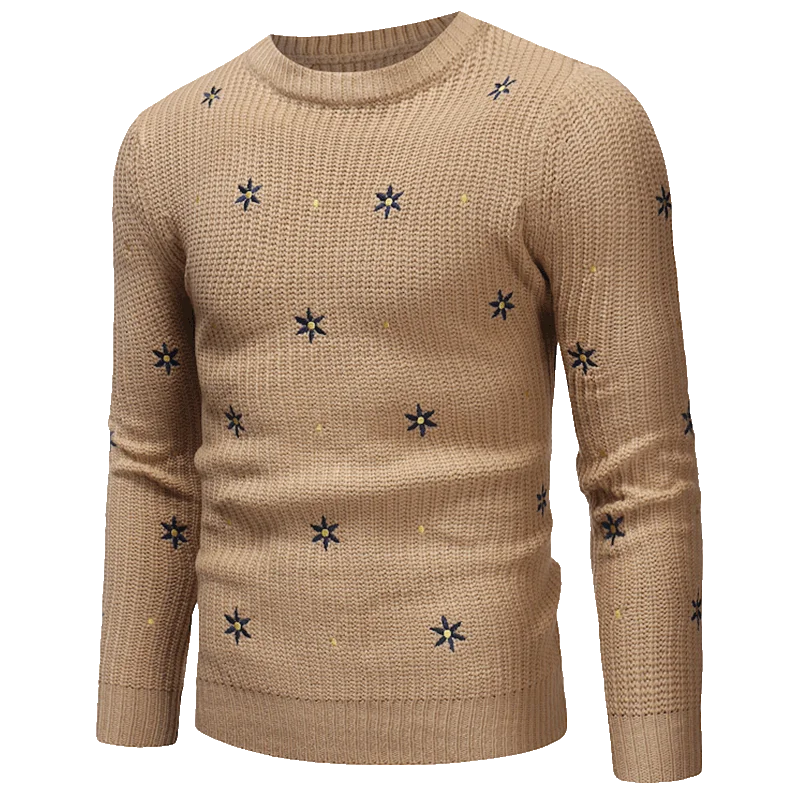 Демисезонный Для Мужчин's свитер Slim Fit Личность Круглый воротник; модные повседневные мужские свитера