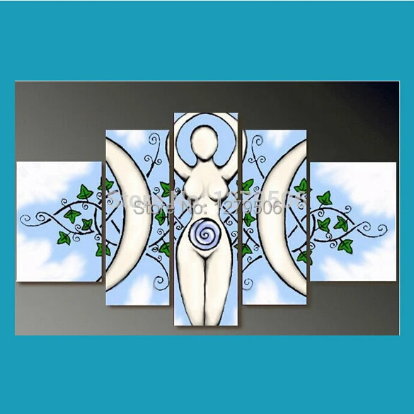 

100% Handmade High Quality Wall Art Home Decoration Picture Oil Painting On Canvas 5 Piece/set Body Art