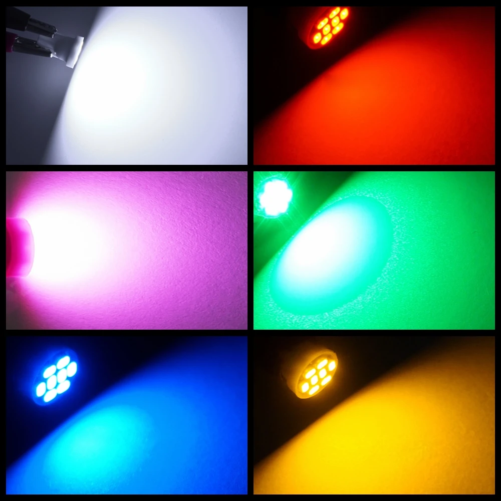 10 шт. T10 W5W 2825 175 168 558 Автомобильный светодиодный 1206 8 SMD укрыты внутренной сводной