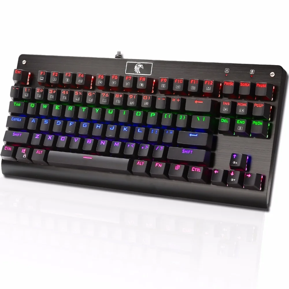 Механическая игровая клавиатура TKL со светодиодной подсветкой металлическая