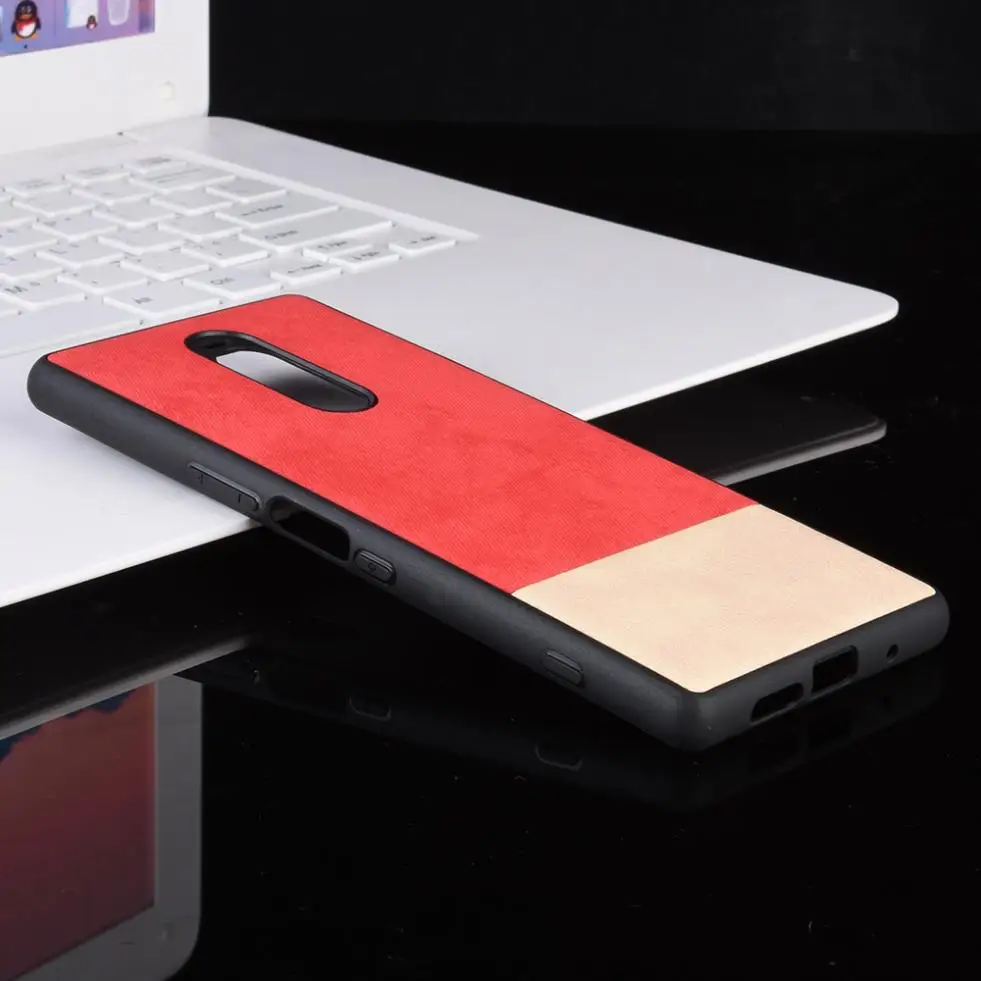 For Sony Xperia 1 Case Fashion Splice Double Color Slim Hybrid PC TPU PU Leather Phone Back Cover Soft Edge Hard Shell |