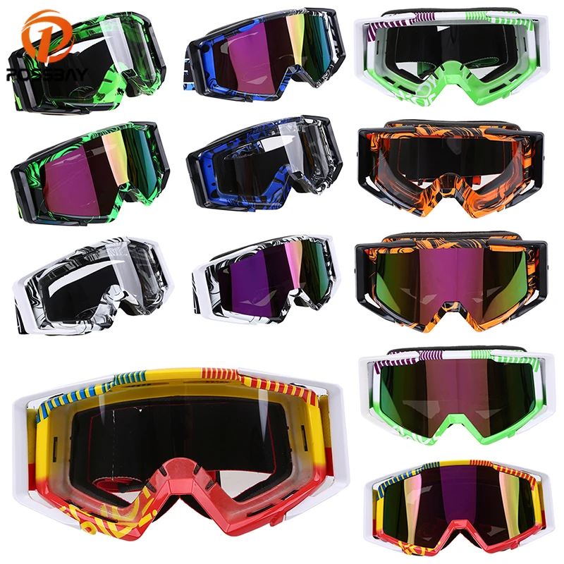 

POSSBAY Man Women Cooling Motorcycle Goggles Glasses Skiing Motocross Goggles Helmet Punk Cycling Motorbike Eyewear